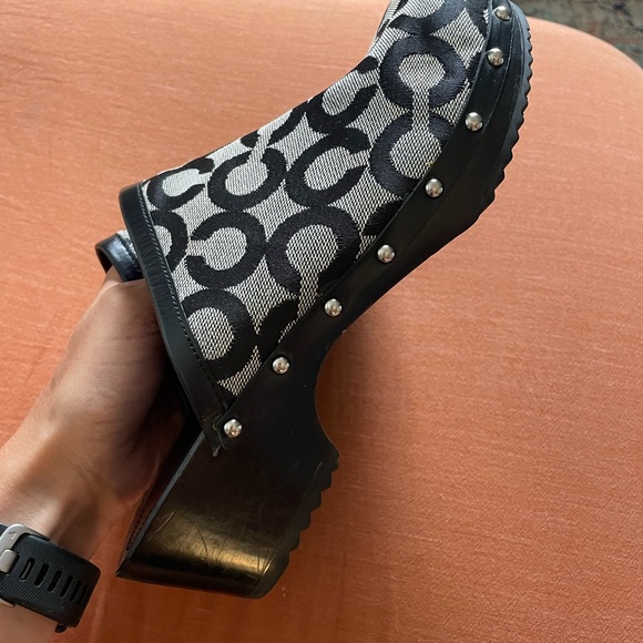 Chunky Studded Coach Logo Clog Mules - Picture 8 of 8